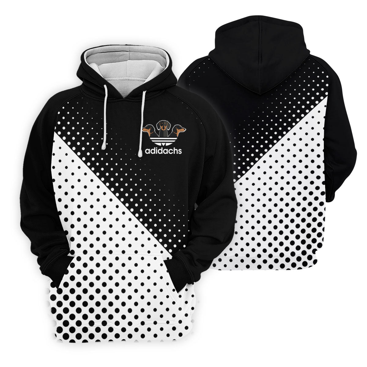 Adidachs Funny Dachshund Black Golf Shirt, Fun Women's Golf Shirts, Ladies Golf Shirts