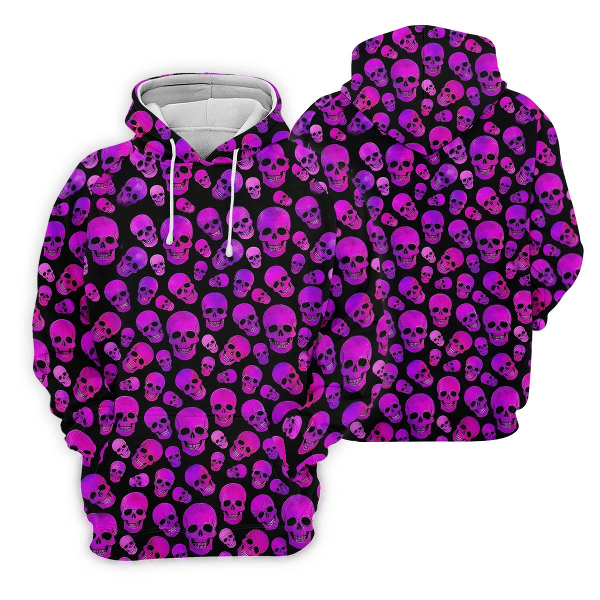 Purple Skull Gothic Pattern Hawaiian Golf Shirt, Women’s Golf Polo, Printed Golf Shirt