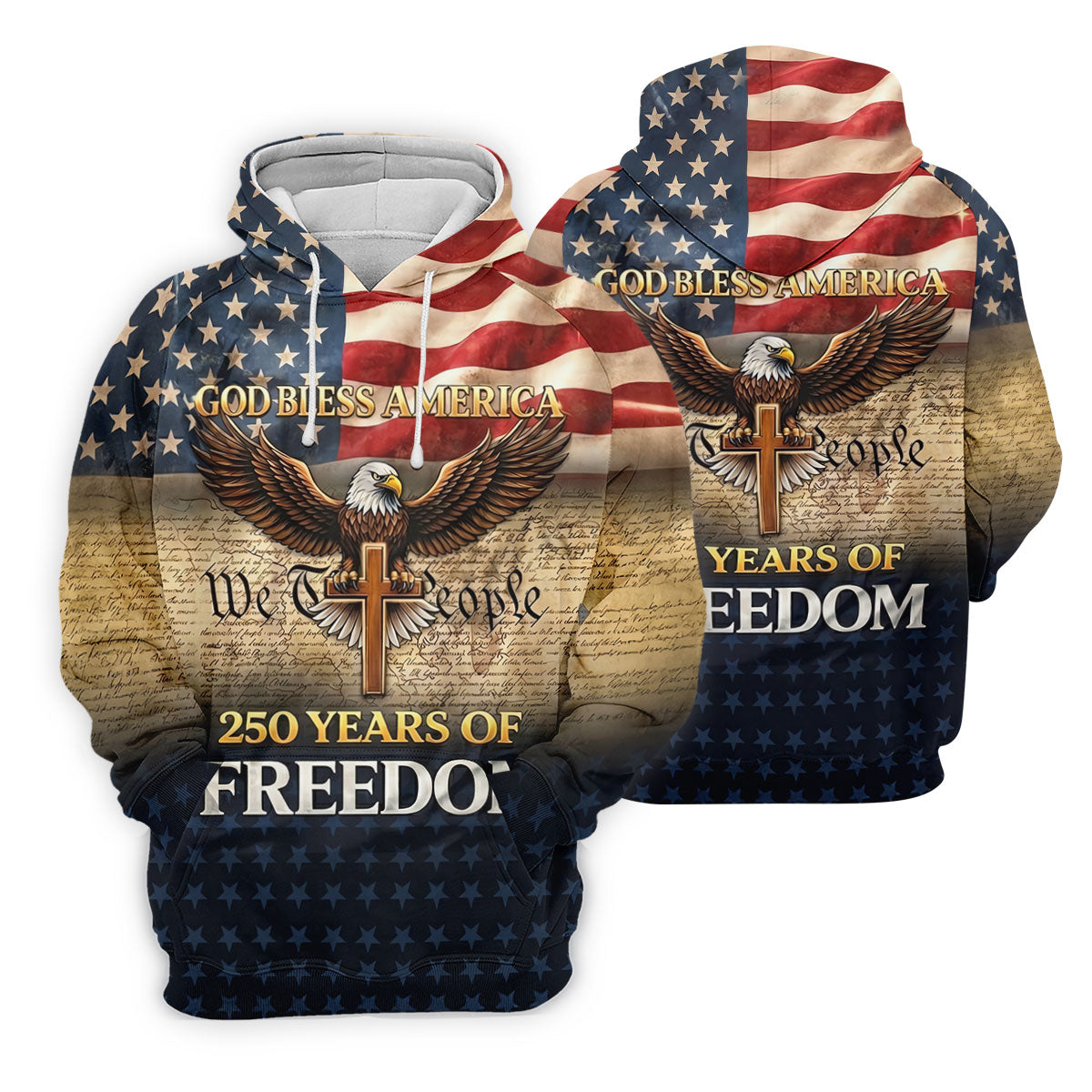 God Bless America 250 Years Of Freedom Retro Golf Shirt, Patriotic 4th Of July Golf Shirt For Women