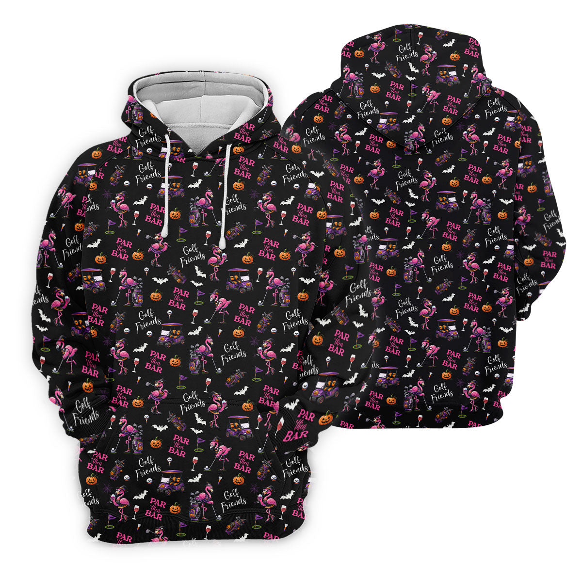 Black Par Then Bar Flamingo Halloween Shirt, Ladies Golf Shirt, Golf Polo For Women