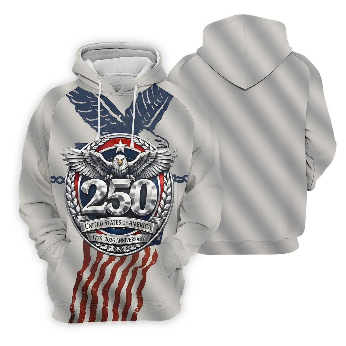 250 US 1776-2026 Anniversary Silver Print Ladies Golf Tops, Patriotic 4th Of July Golf Shirt For Women