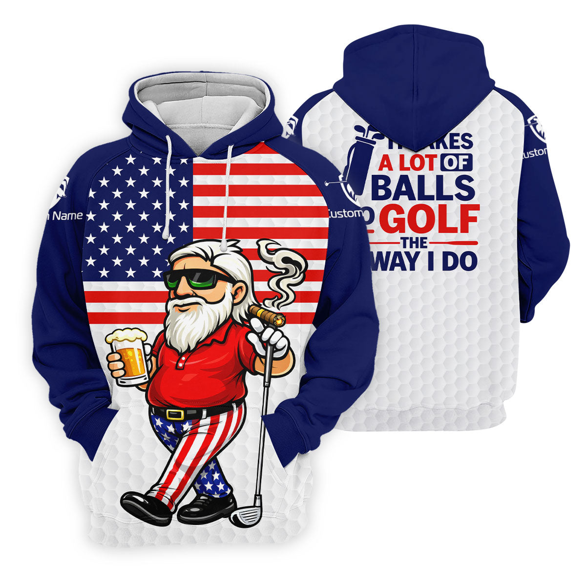 It Takes A Lot Of Ball To Golf The Way I Do Patriotic Man 4th Of July Golf Shirt, 250 Years Golf Shirt For Women