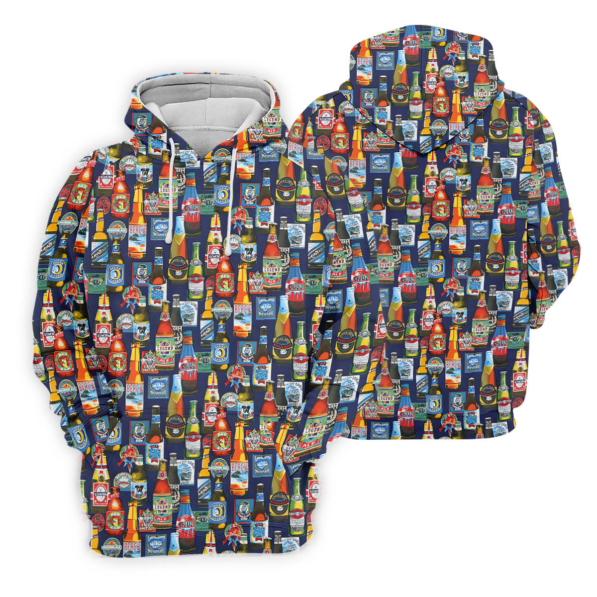 Beer Bottle Labels Navy Golf Shirt, Fun Women's Golf Shirts, Women's Golf Tops, Ladies Golf Shirt