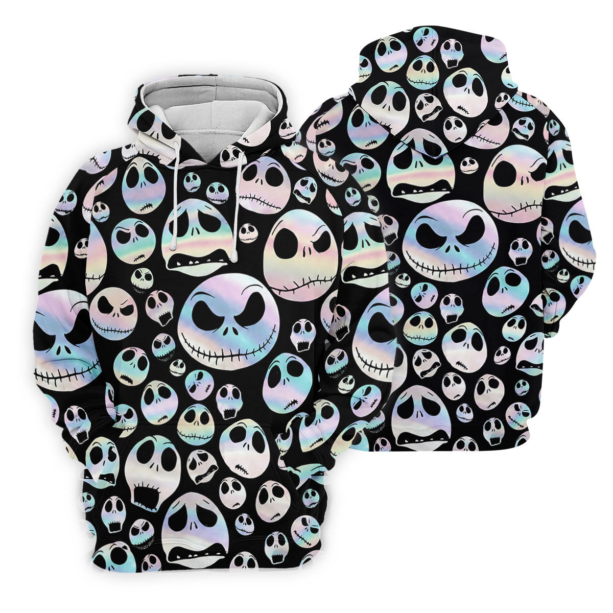 Black Horror Character Skull Face Pattern Golf Polo Shirt, Ladies Golf Shirts, Womens Golf Tops
