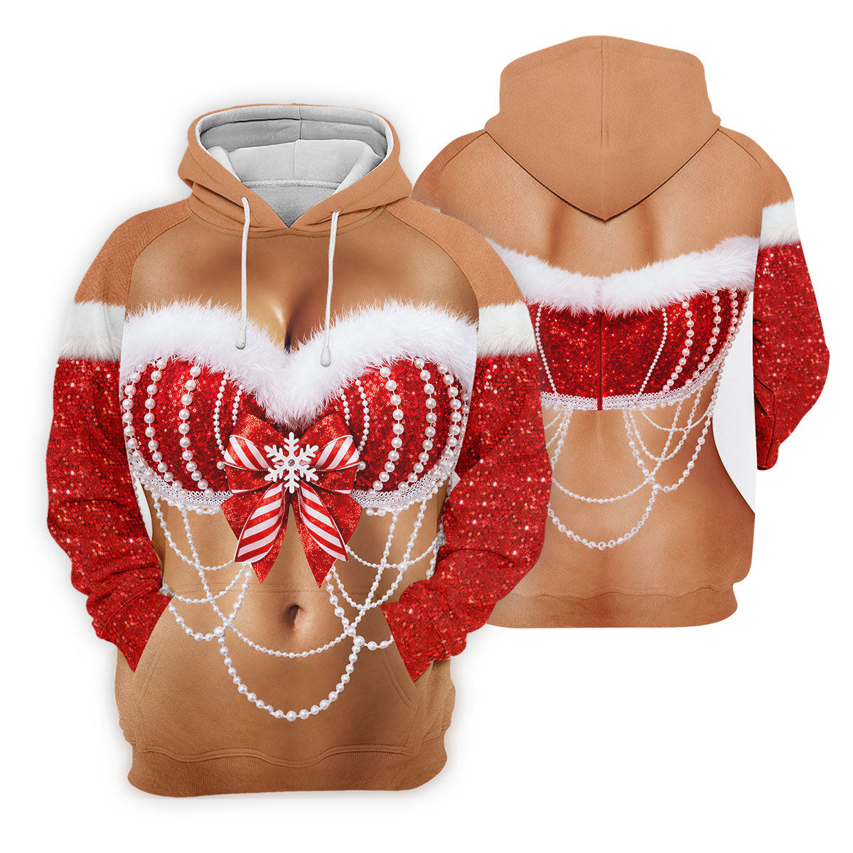 Sexy Santa Bra And Pearls Christmas Golf Shirt, Womens Golf Tops, Ladies Golf Shirts
