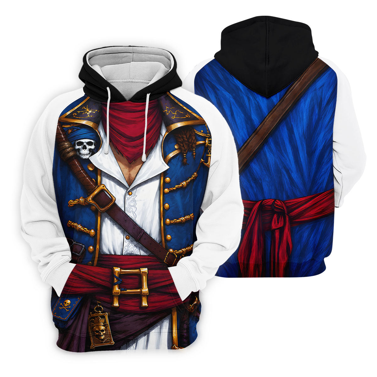 Caribbean Pirate Golf Shirt, Classic Buccaneer Captain Uniform, Golf Shirt For Men