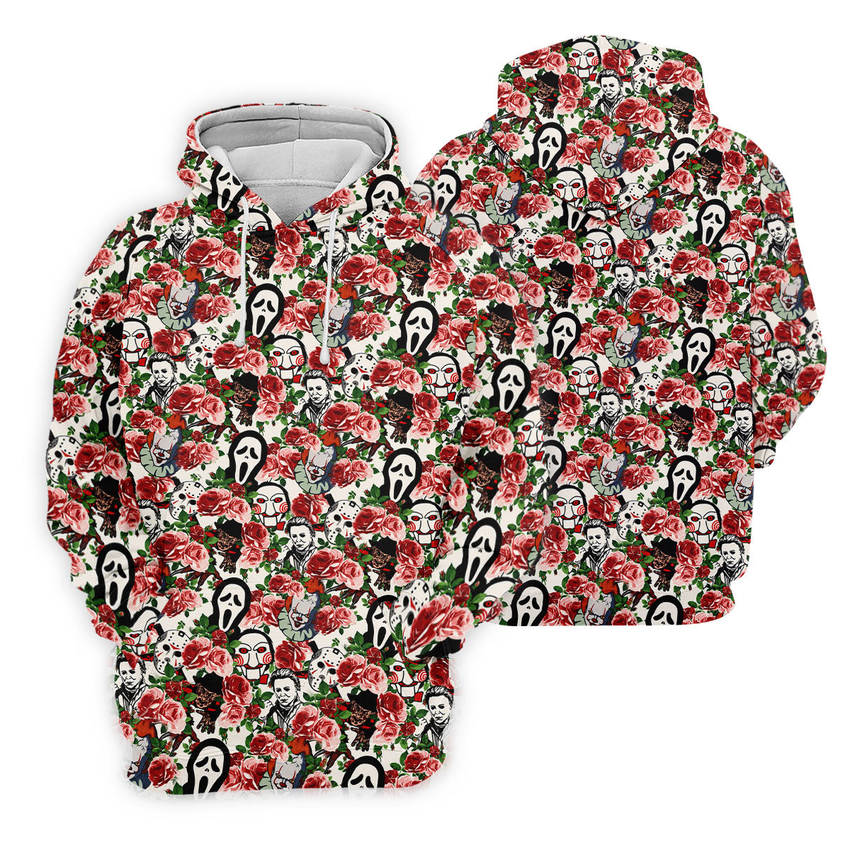 Rose Horror Character Collage Halloween Golf Shirt, Mens Golf Shirts, Golf Apparel For Men