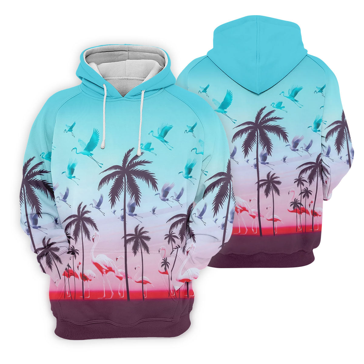 Tropical Flamingo Sunset Hawaiian Golf Shirt, Women's Golf Apparel, Golf Shirts For Women
