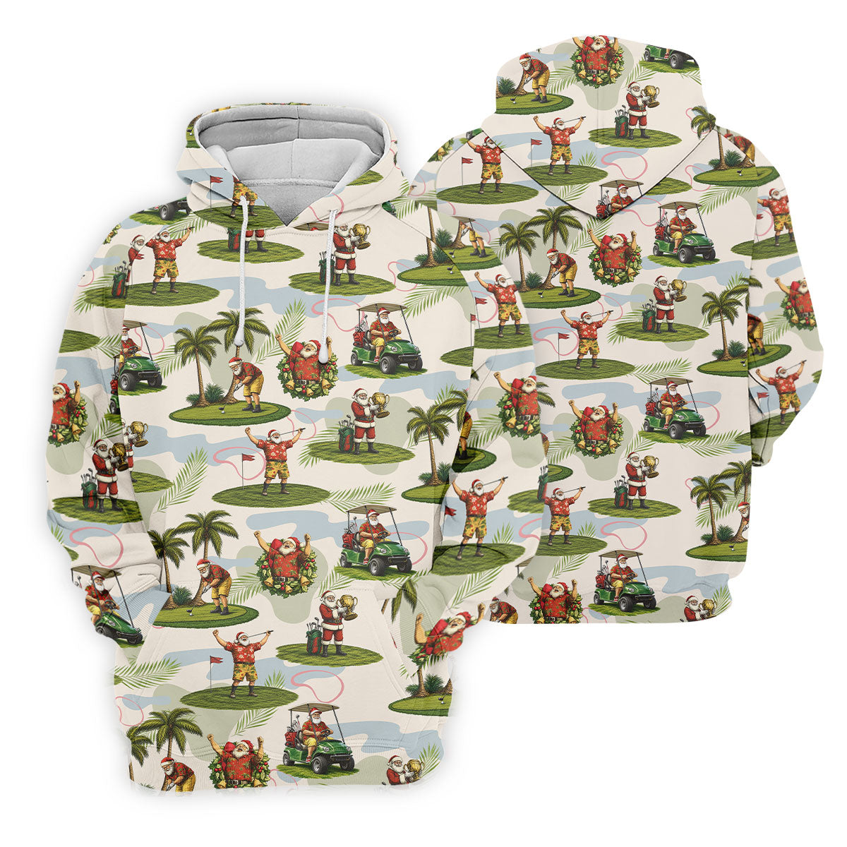 Santa Claus Golf Christmas Pattern Polo Shirt, Womens Golf Polo, Christmas Golf Shirt