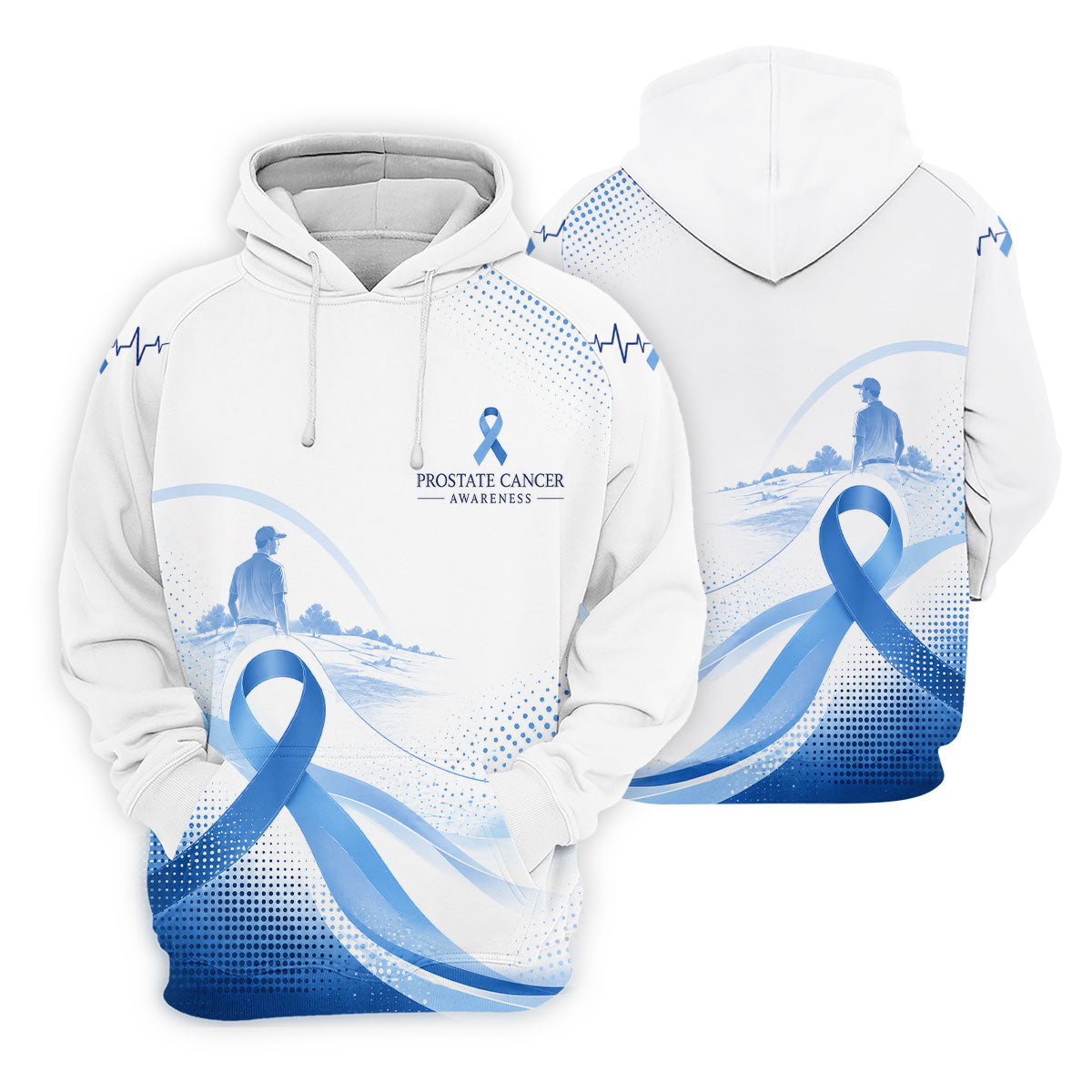 Blue Ribbon Golfer Prostate Cancer Awareness Polo Shirt, Golf Tops For Women