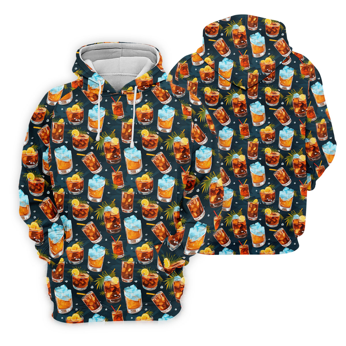 Summer Cocktail Pattern Hawaiian Golf Shirt, Golf Polo For Women, Women's Golf Apparel