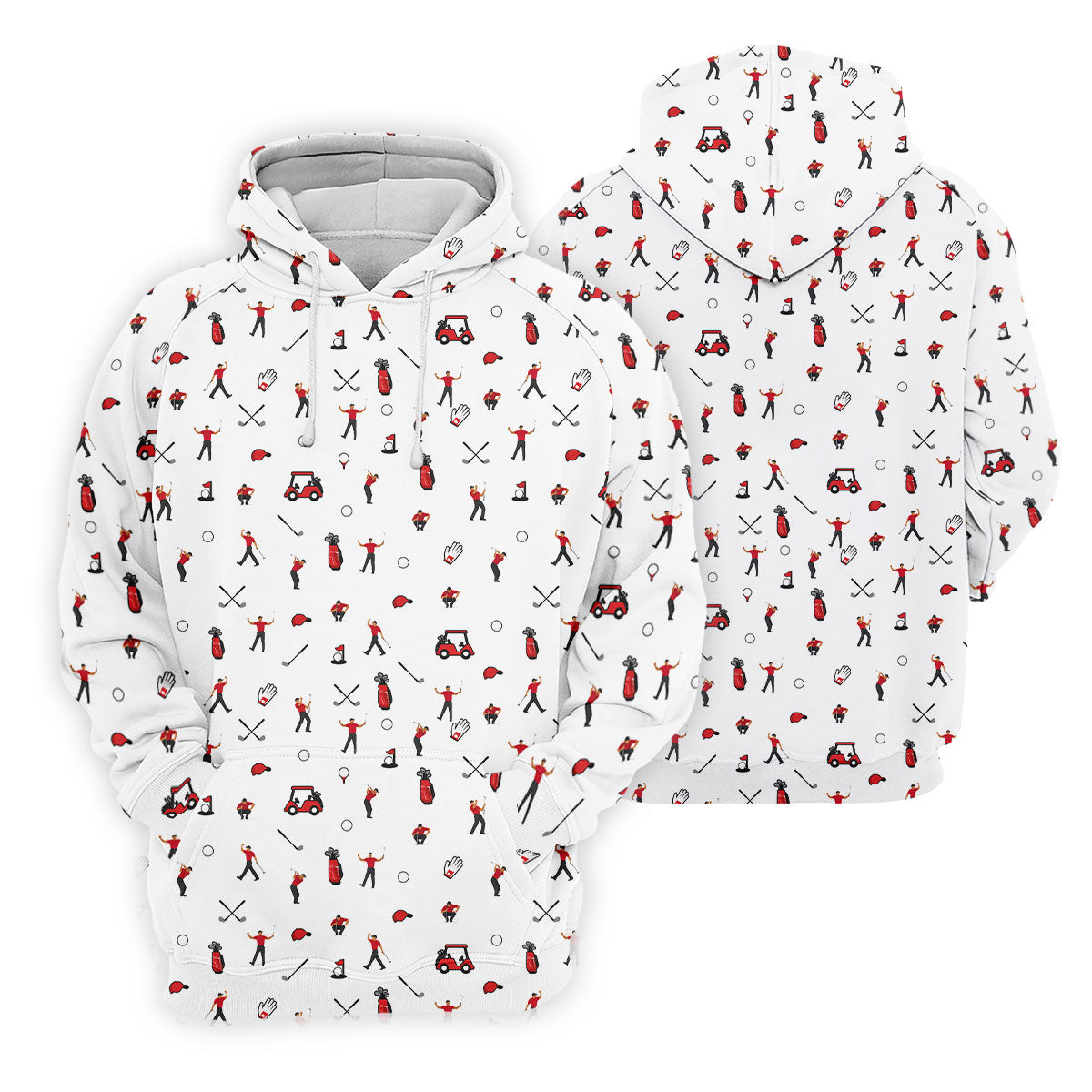 Golf Player Pattern Polo Shirt, Women's Golf Tops, Ladies Golf Shirt