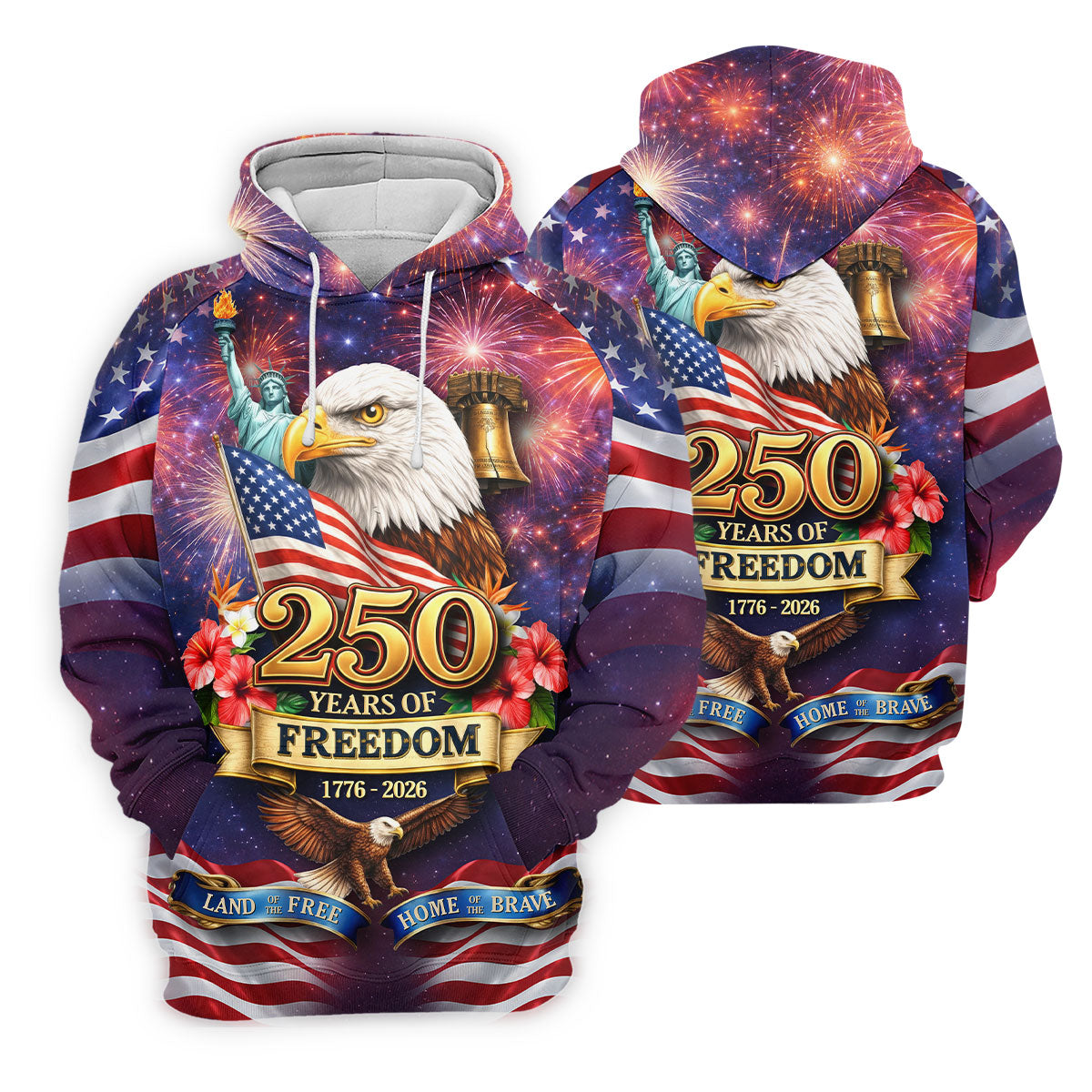 250 Years Of Freedom 1776-2026 Galaxy Pattern 4th Of July Women Golf Top, 250th Anniversary Patriotic Golf Shirt