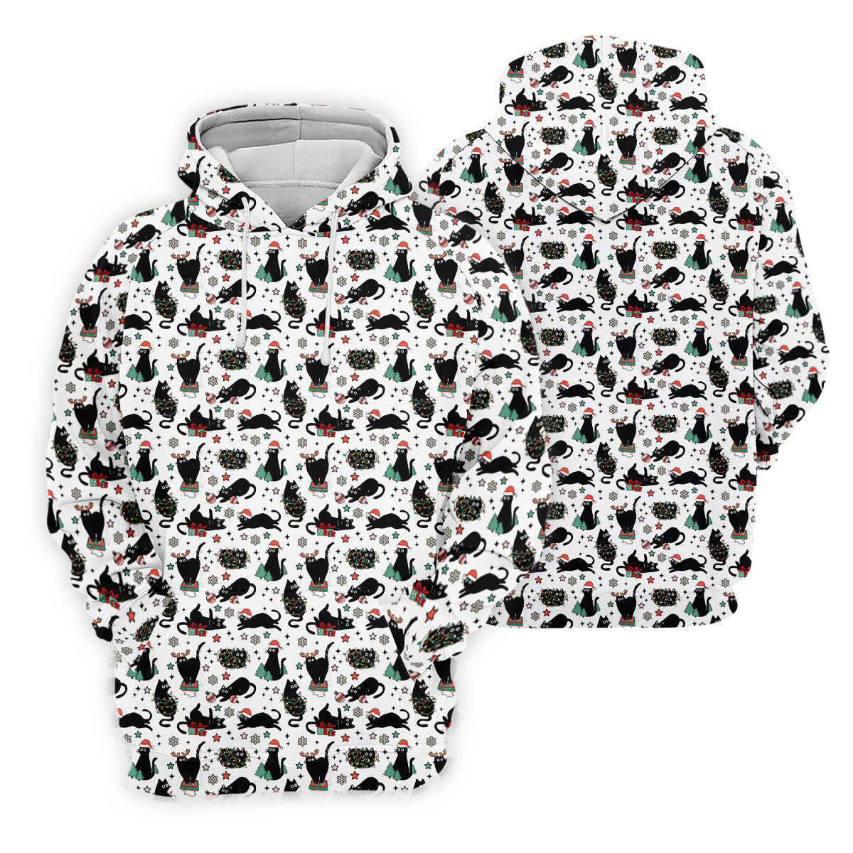 Xmas Black Cat Polo Shirts For Men, Christmas Golf Shirt, Golf Gift For Men, Christmas Golf Shirt