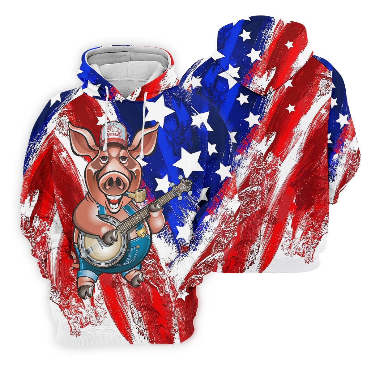 Patriotic American Flag Brush Strokes Funny BBQ 250th Anniversary Women's Polo Shirt, Ladies Golf Shirts