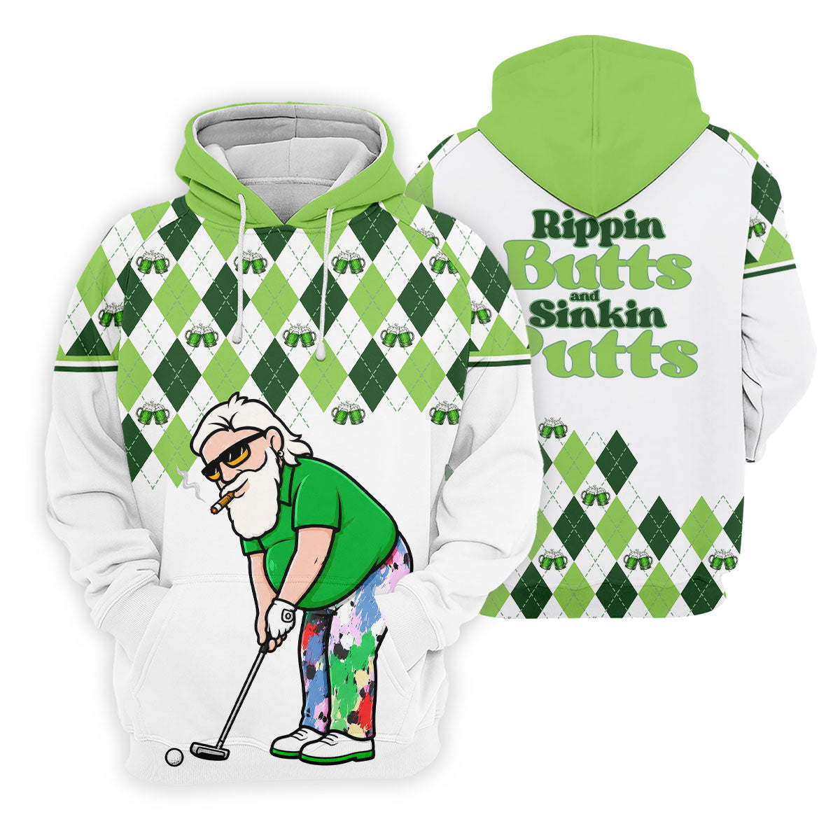 Funny Rippin Butts And Sinkin Putts Polo Shirt, Women’s Golf Polo, Golf Shirts For Women