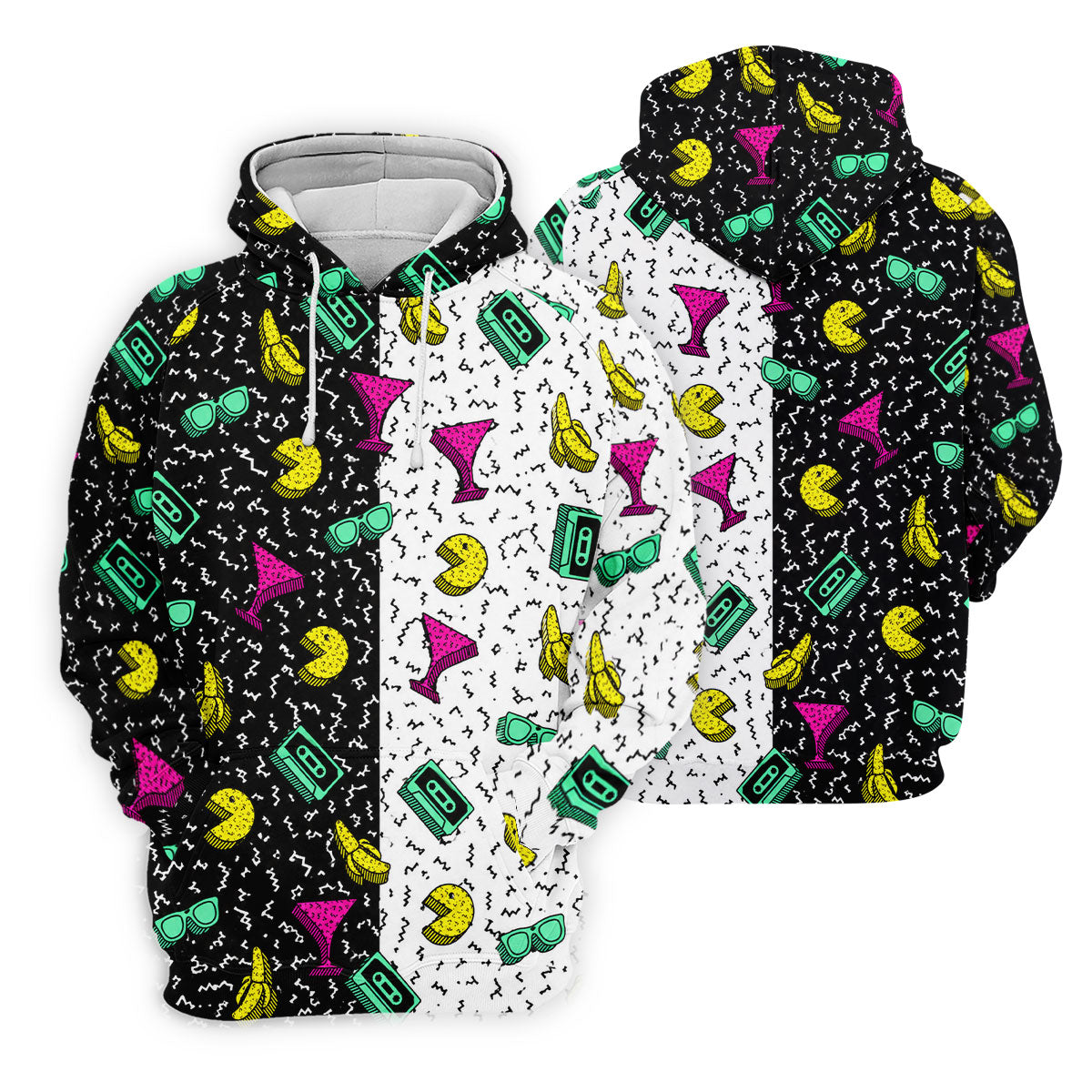 Retro Cassette Sunglasses Cocktail Banana Split Golf Shirt, Hawaiian Golf Shirt, Mens Golf Shirts, Golf Apparel For Men