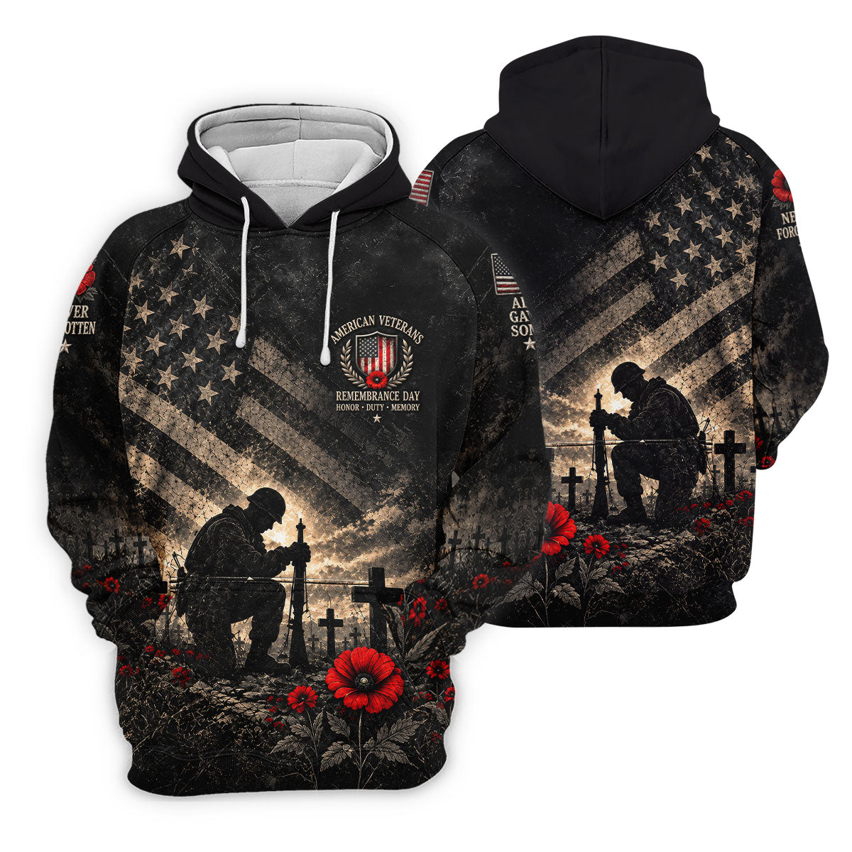 Poppy Soldier Memorial Golf Polo Shirt, Golf Shirts For Women, Veterans Day Shirt