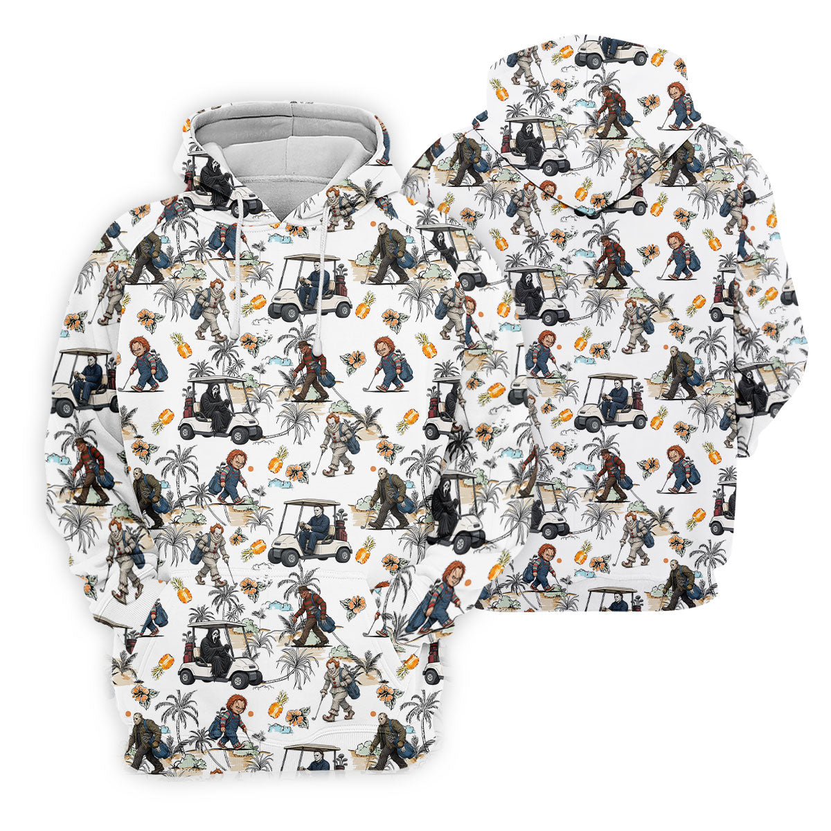 Golfing Horror Character Halloween Golf Shirt, Women's Golf Apparel, Golf Polo For Women