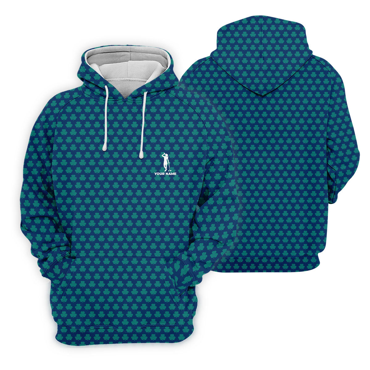 Three Leaf Clover Seamless Pattern St Patrick's Day Golf Shirt, Women's Golf Tops, Ladies Golf Polos