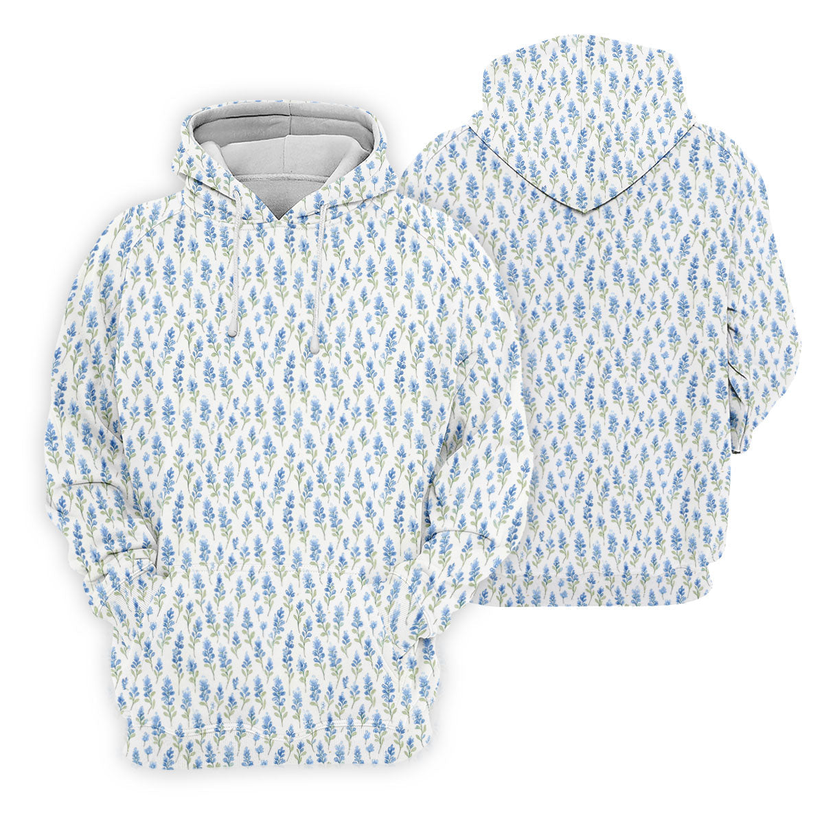 Texas Bluebonnet Floral Pattern Golf Polo Shirt, Mens Golf Polo, Hawaiian Golf Shirt