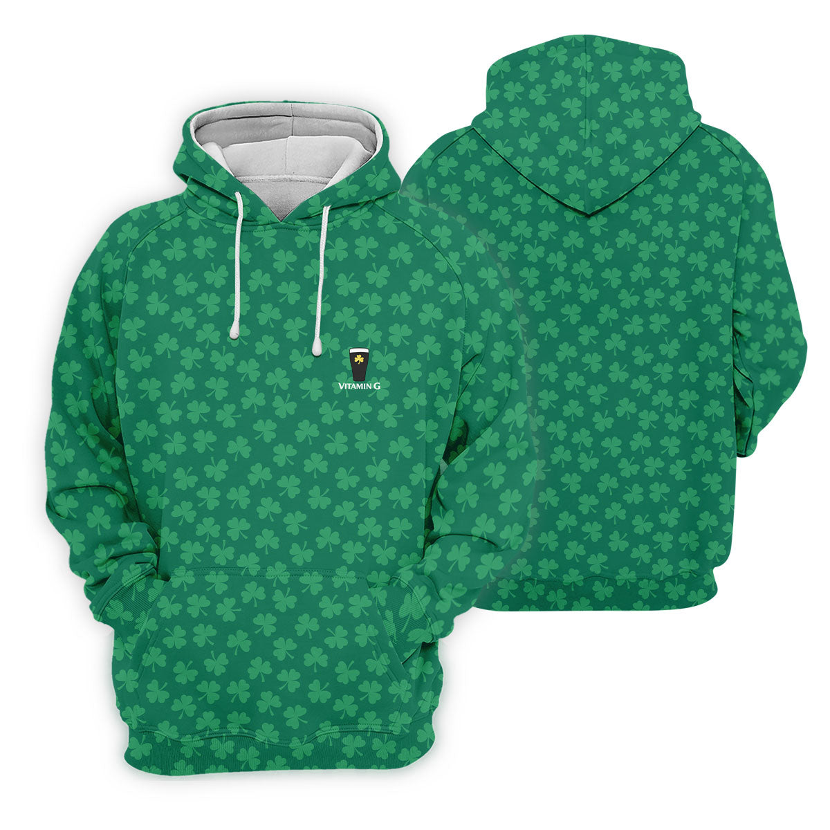 Vitamin G Shamrock Pattern Golf And Beer Green Golf Shirt, St Patrick's Day Golf Shirt, Women's Golf Shirts
