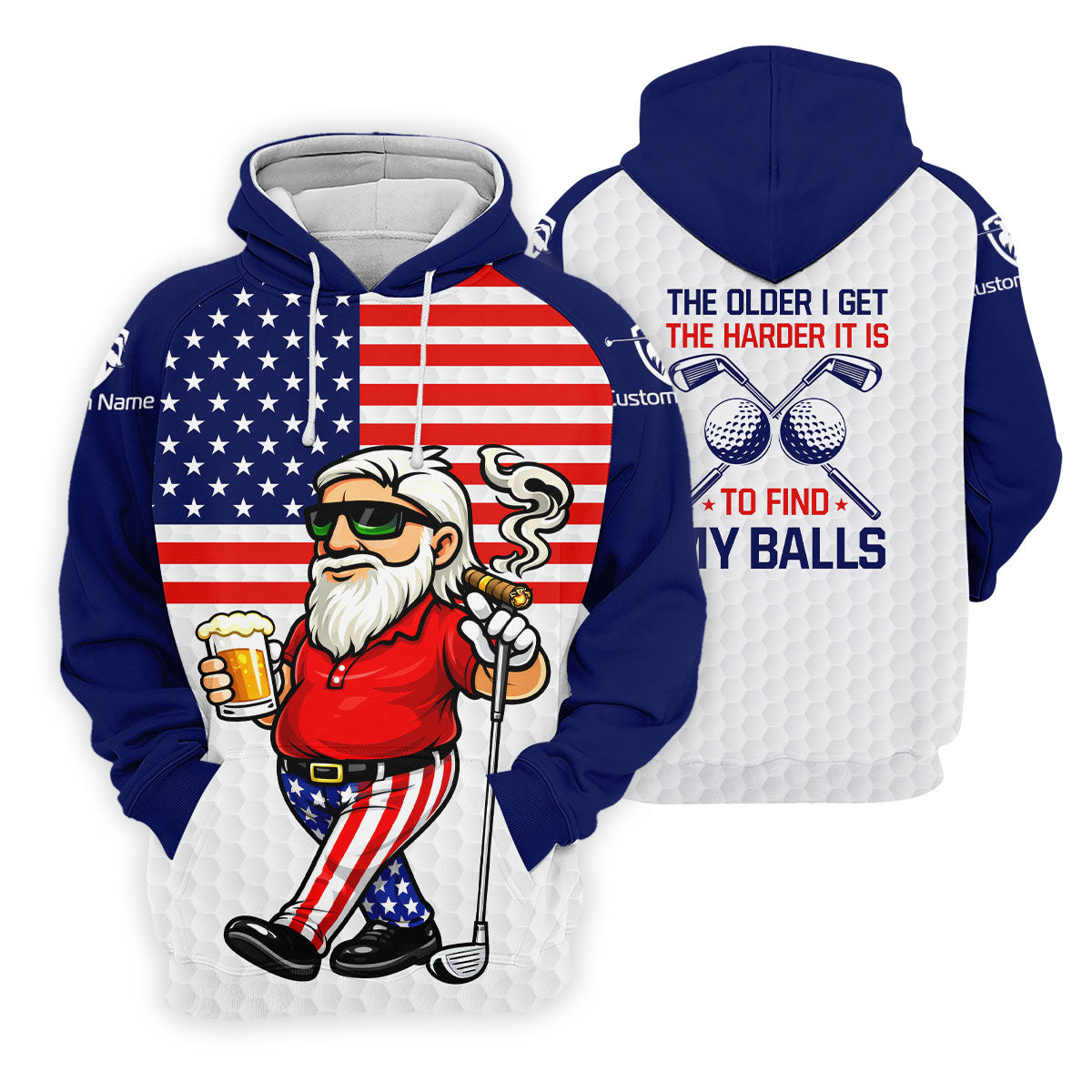 The Older I Get The Harder It Is To Find My Balls Golf And Beer 250 Years Patriotic 4th Of July Golf Shirt For Women