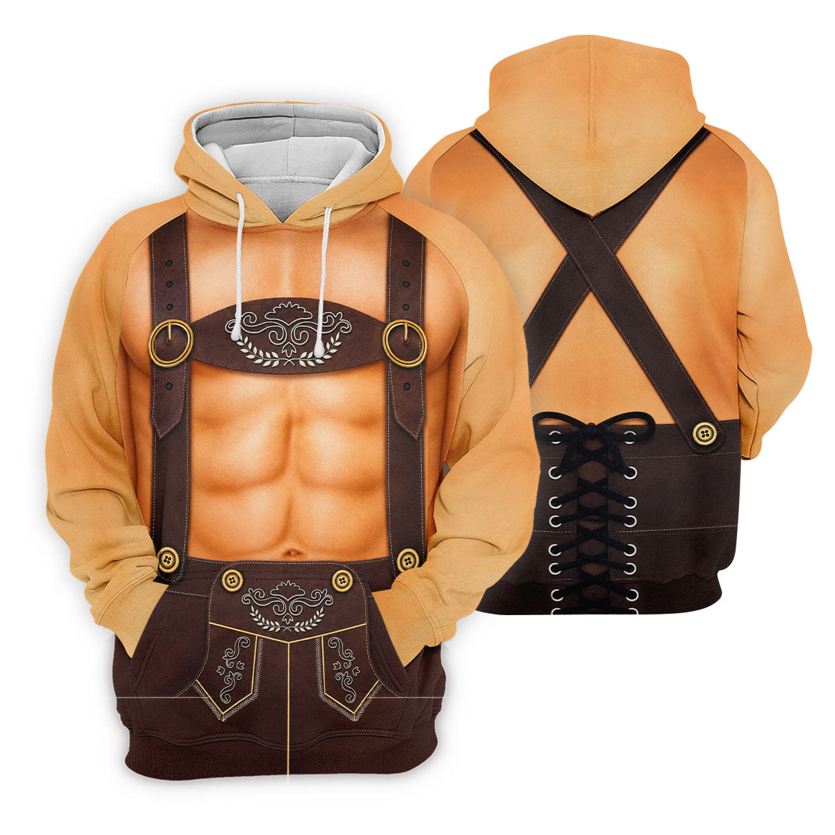 Funny Lederhosen Oktoberfest Costume Polo Shirt, Mens Golf Shirts, Golf Apparel For Men