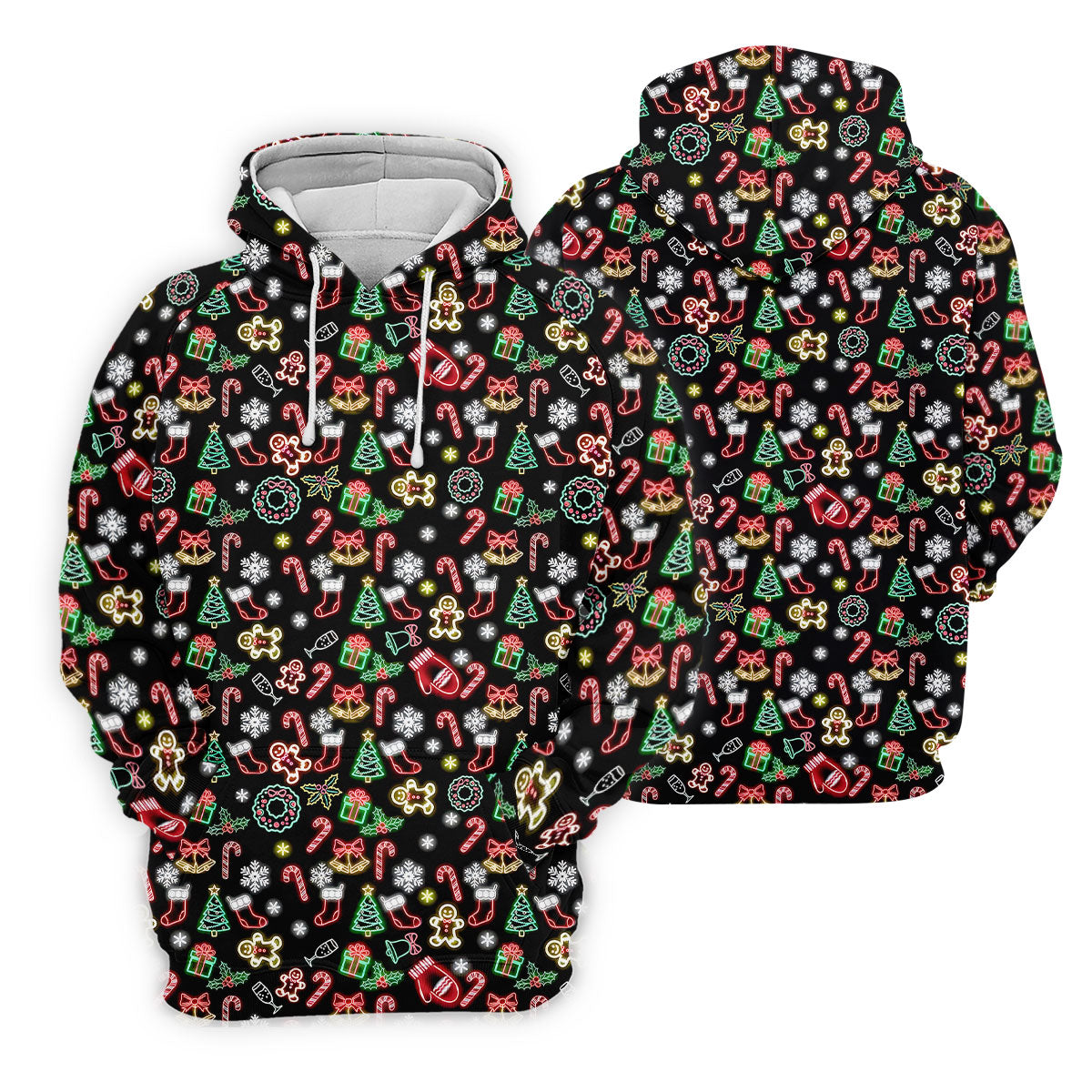 Neon Christmas Pattern Black Golf Polo ShirtFunny Golf Shirts Women, Christmas Golf Gift, Ladies Golf Shirts