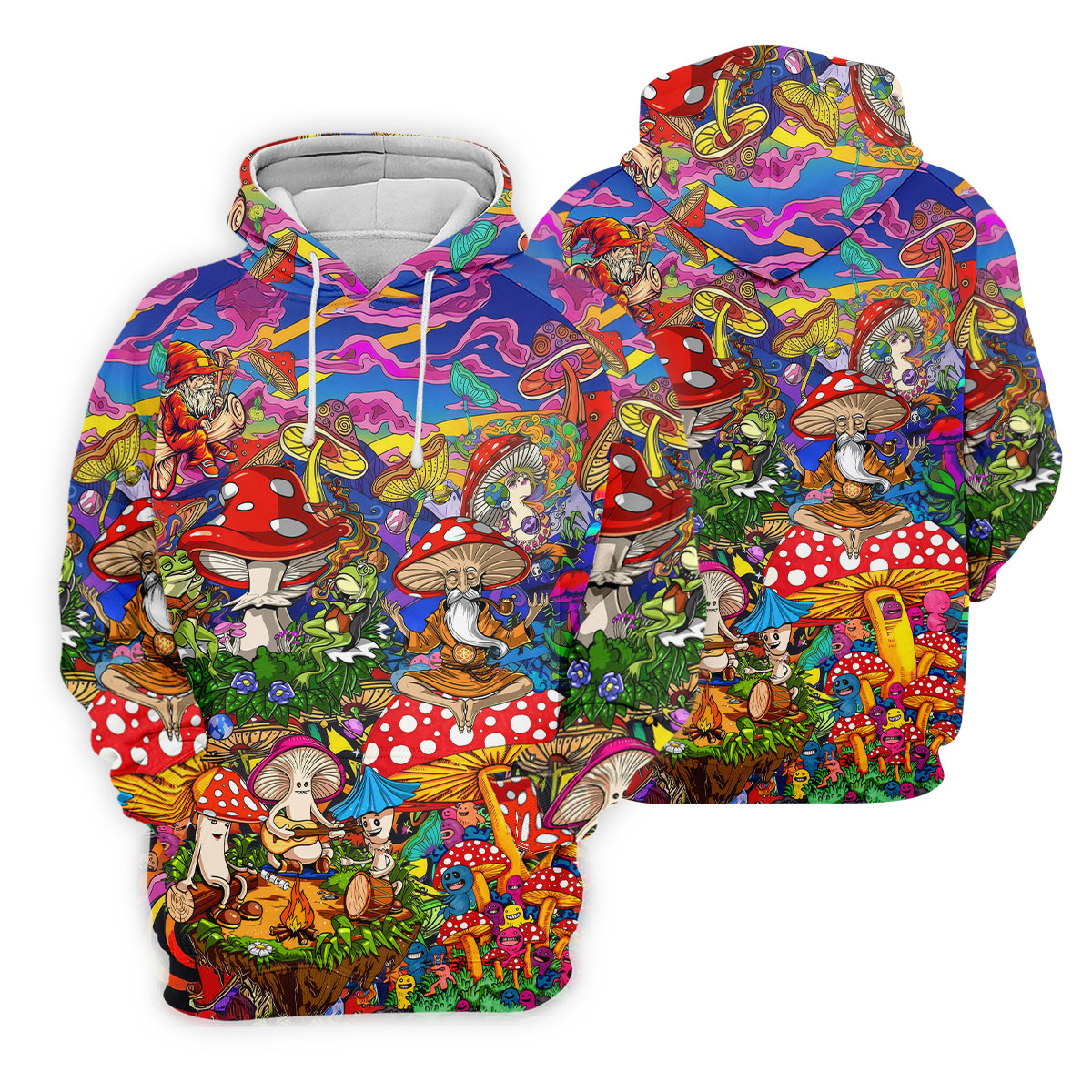 Psychedelic Mushroom Forest Fantasy Golf Polo, Hawaiian Golf Shirt, Golf Polo Shirts For Men