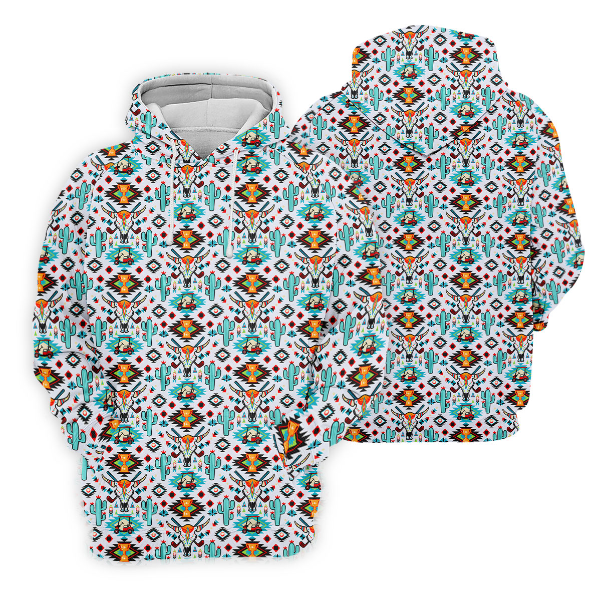 Southwestern Golf Pattern Polo Shirt, Golf Polo Shirts For Men, Mens Golf Apparel