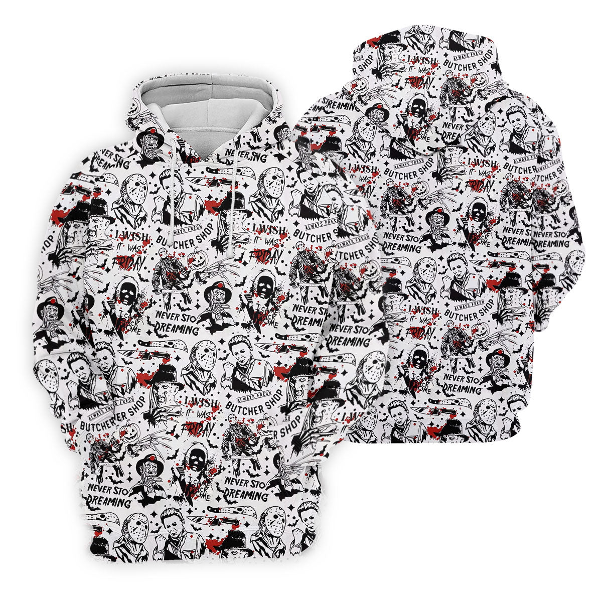 Classic Horror Character Collage Halloween Polo Shirt, Ladies Golf Shirt, Womens Golf Tops