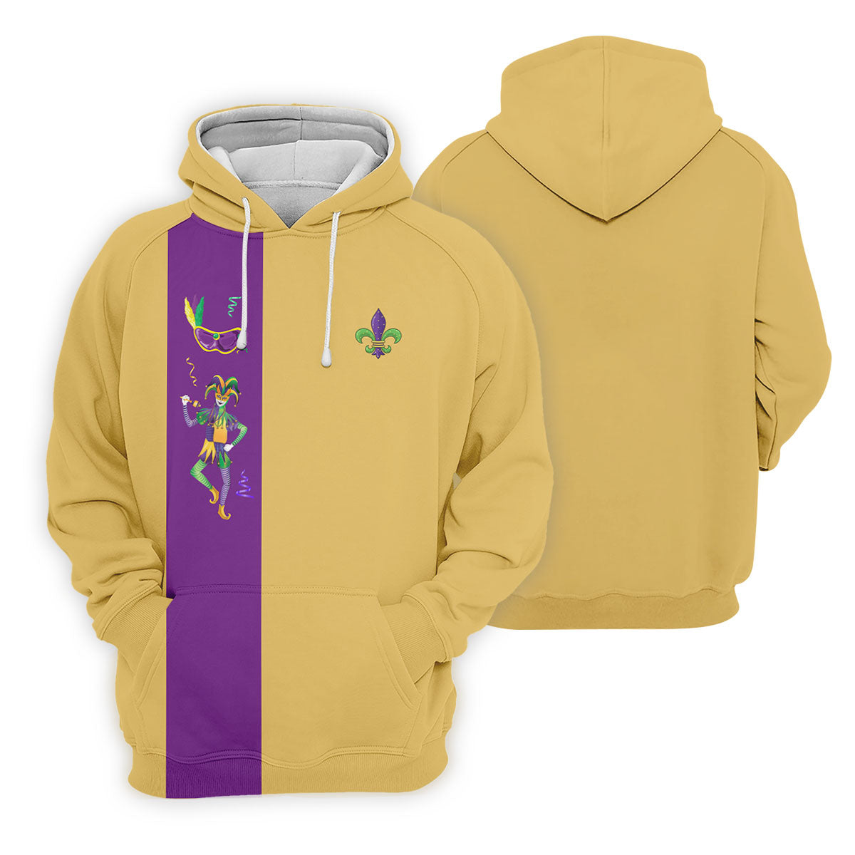 Mardi Gras Festival Jester Figure Fleur De Lis Symbol Yellow Golf Shirt, Women's Golf Tops, Ladies Golf Polos