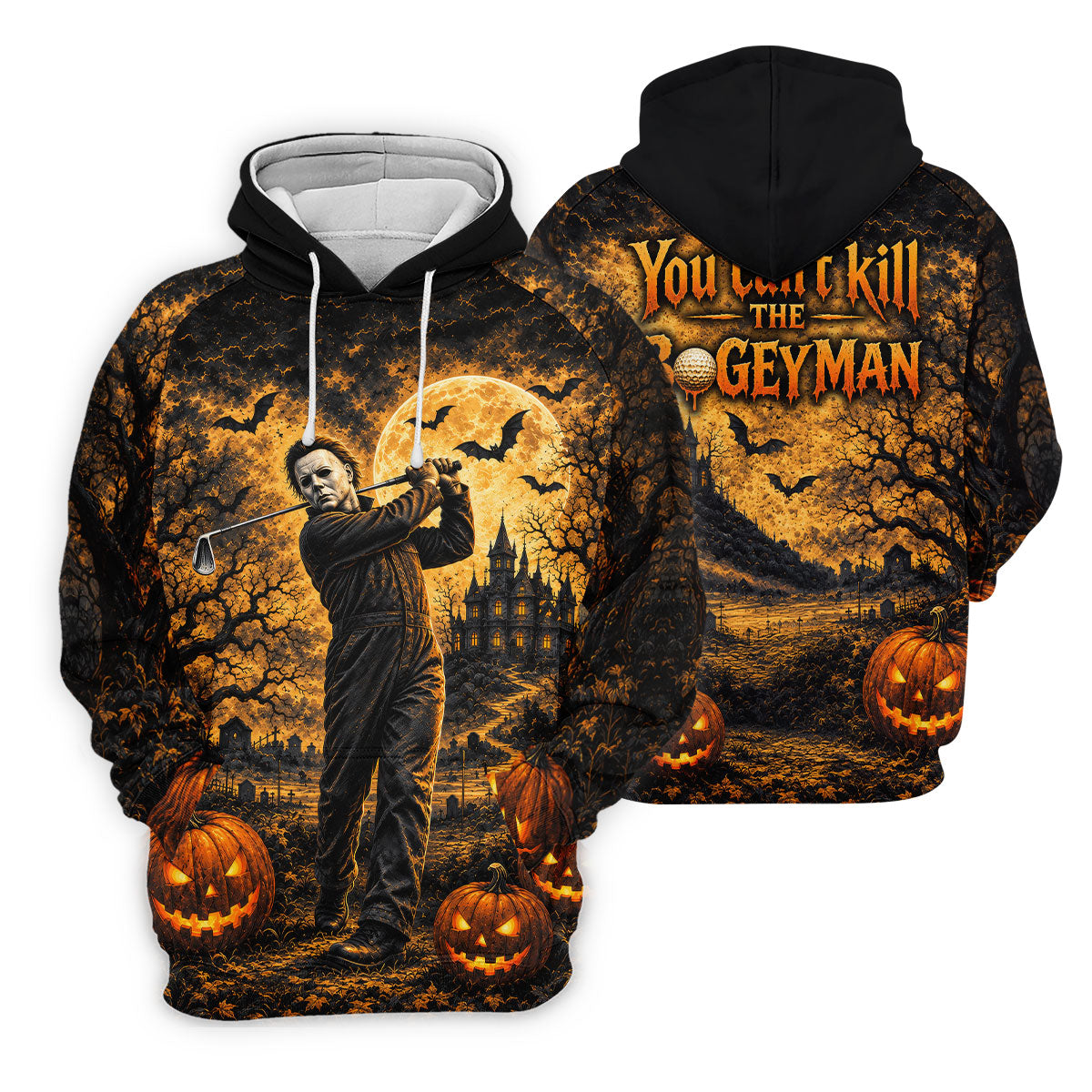 Bogeyman Horror Character Halloween Golf Polo Shirt, Ladies Golf Shirt, Womens Golf Tops
