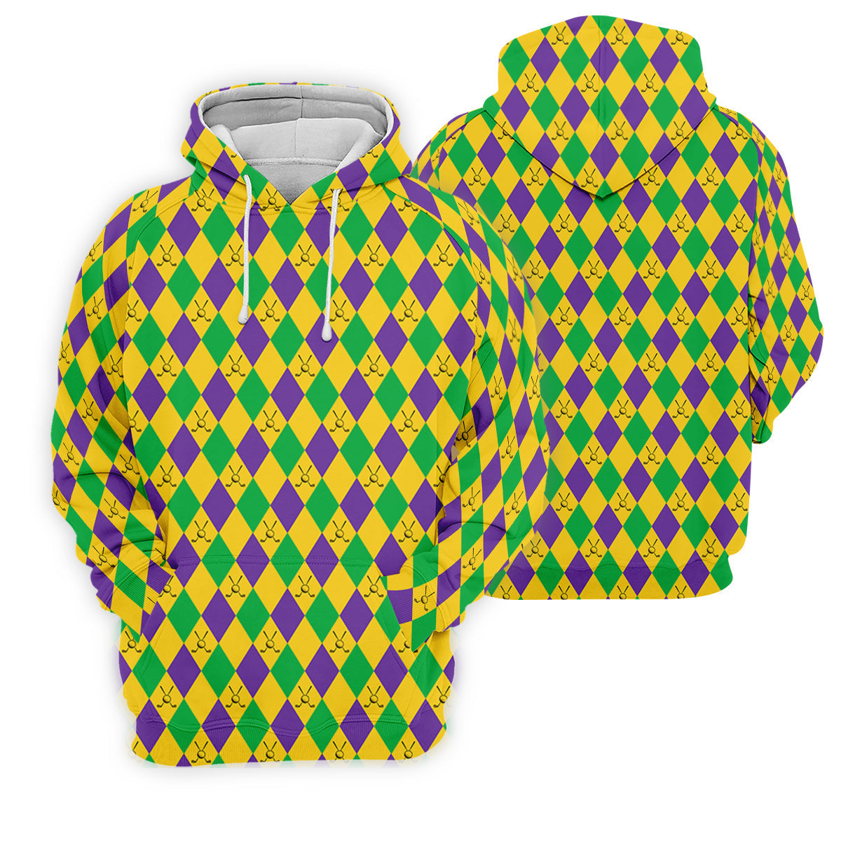 Green Gold Purple Argyle Pattern Mardi Gras Golf Shirt, Women's Golf Shirts, Ladies Golf Polos, Women's Polo Shirt