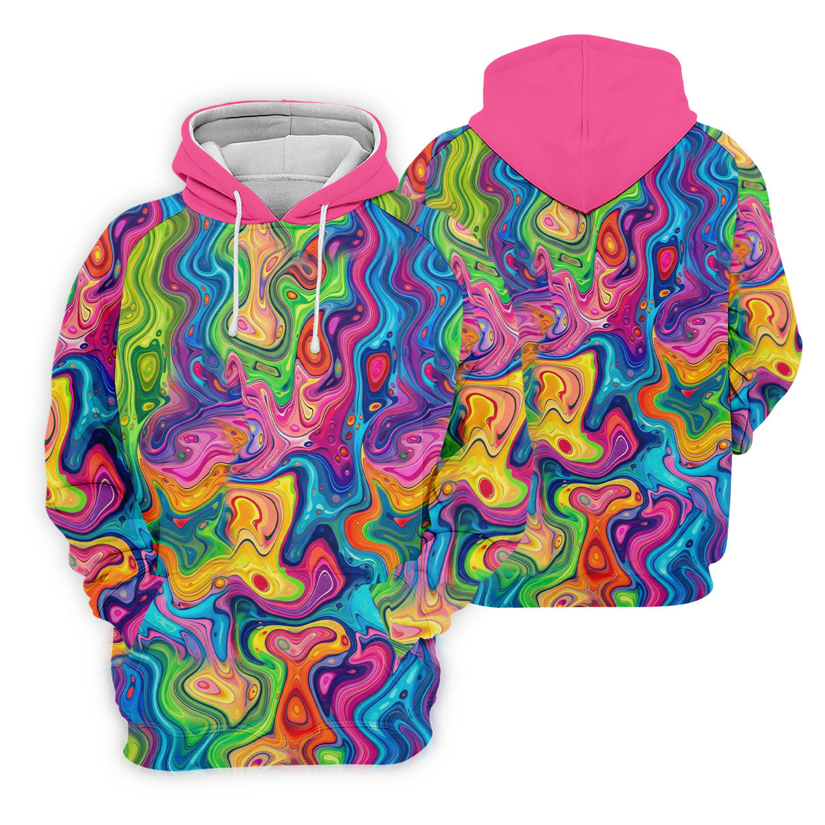 Liquid Marble Colorful Print Golf Tops For Men, Polo Shirts For Men, Golf Shirts For Men