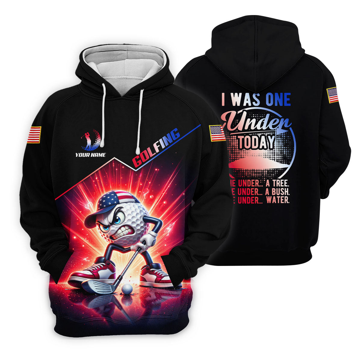 I Was One Under Today Patriotic Fun Women's Golf Shirts, US 250th Anniversary Golf Shirt, 4th Of July Golf Shirt