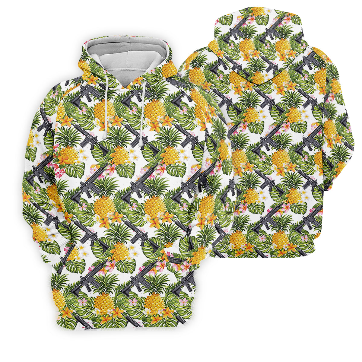 Tropical Pineapple Rifle Hawaiian Golf Shirt Pattern, Hawaiian Golf Shirt, Women’s Golf Apparel