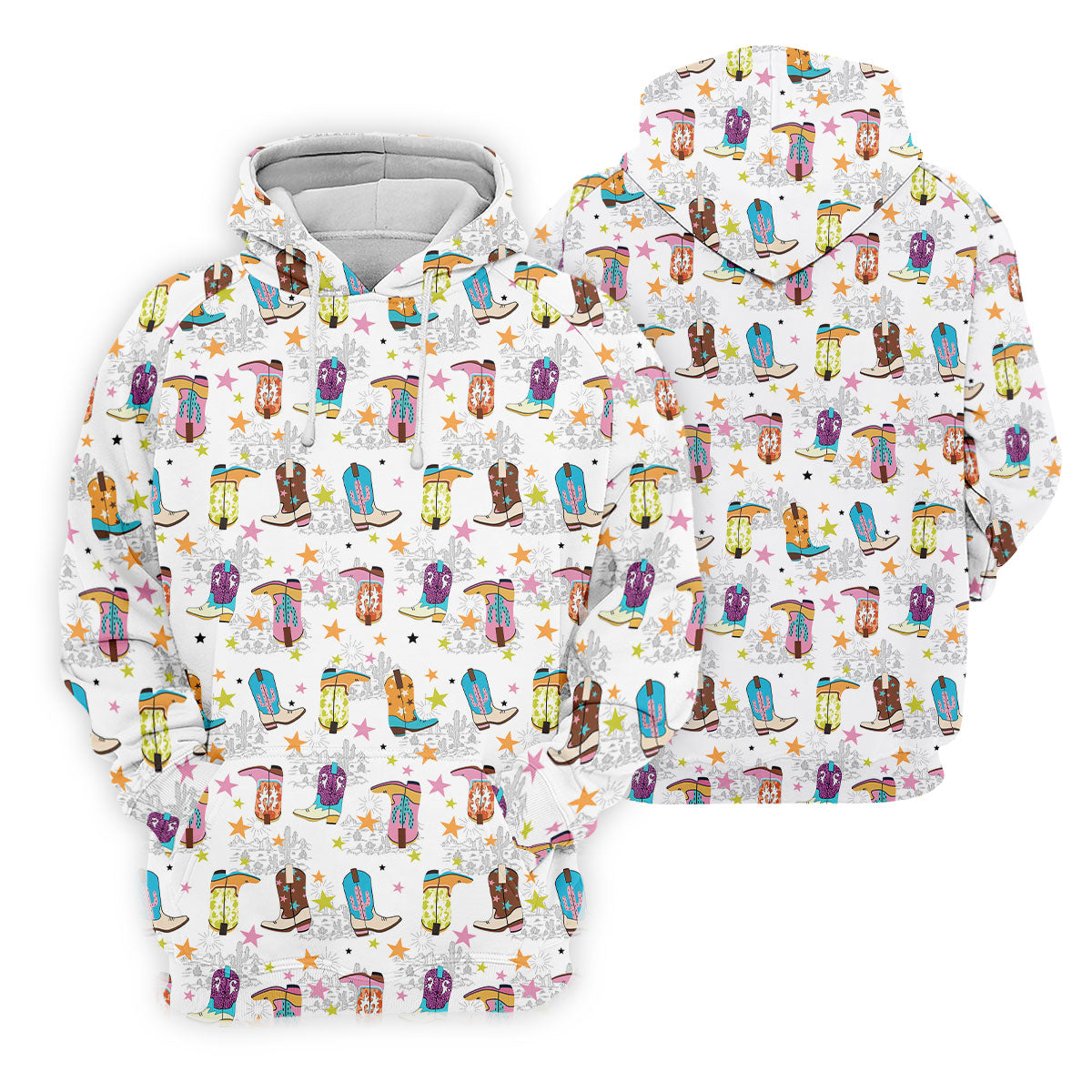 Colorful Western Cowboy Boots Pattern Hawaiian Golf Shirt, Ladies Golf Shirt, Women’s Golf Apparel