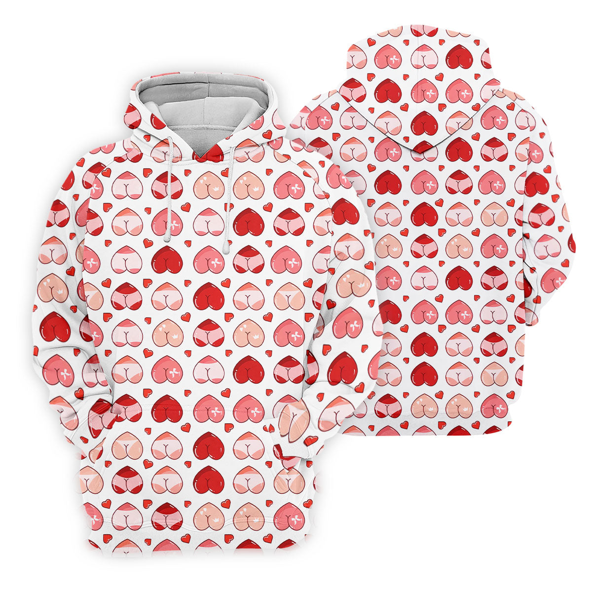 Funny Heart Butt Pattern Golf Polo Shirt, Mens Golf Shirts, Golf Apparel For Men