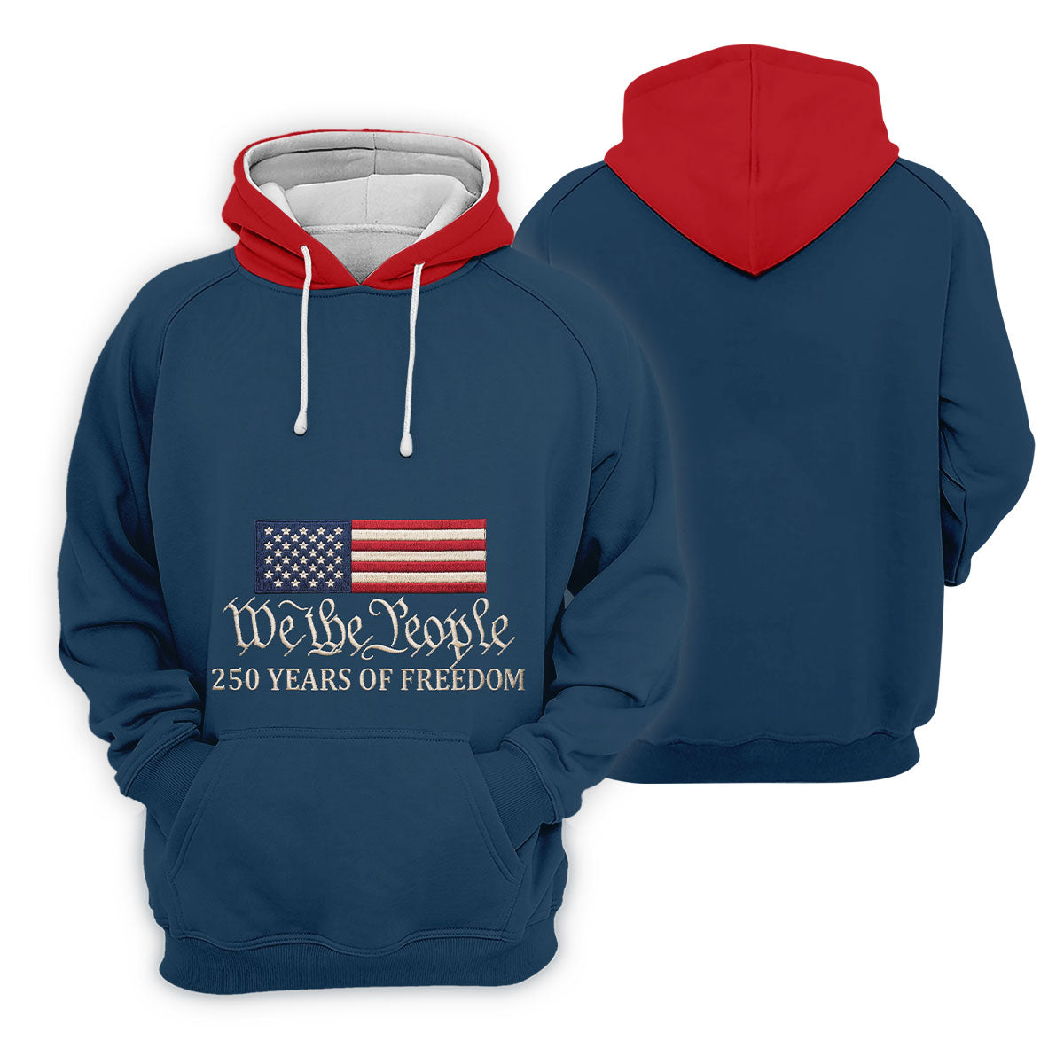 We The People 250 Years American Flag Golf Shirt, Patriotic 4th Of July Golf Shirts For Men