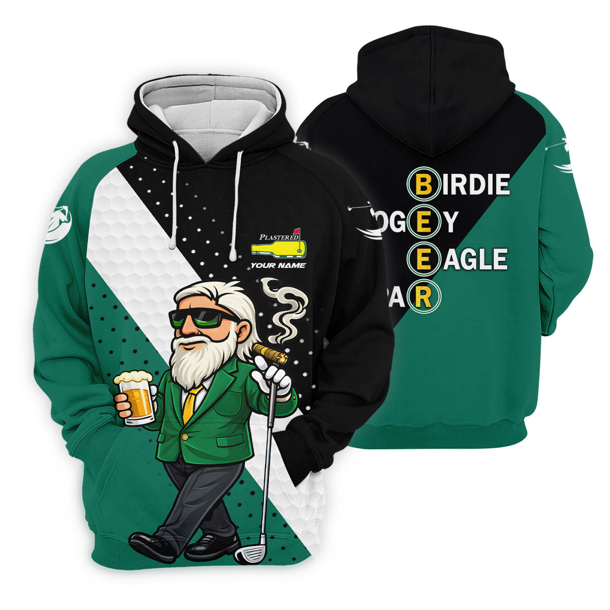 Birdie Boogey Eagle Par Plastered Beer Bottle Logo Women's Golf Shirts, Golf And Beer Fun Golf Shirt