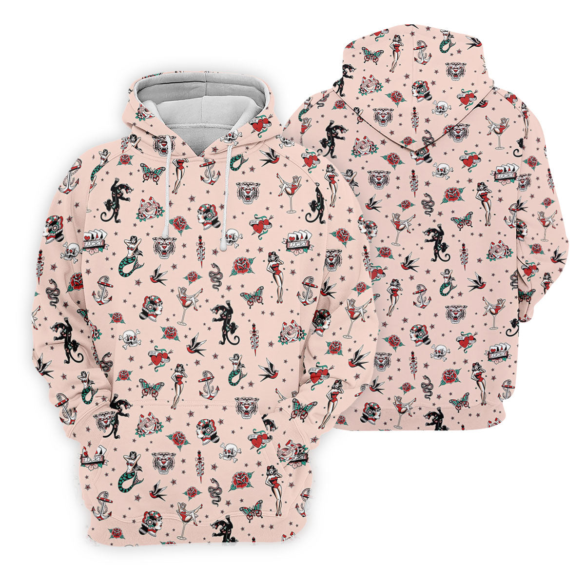 Vintage Tattoo Flash Icon Golf Polo Shirt, Golf Shirts For Women, Women's Golf Apparel
