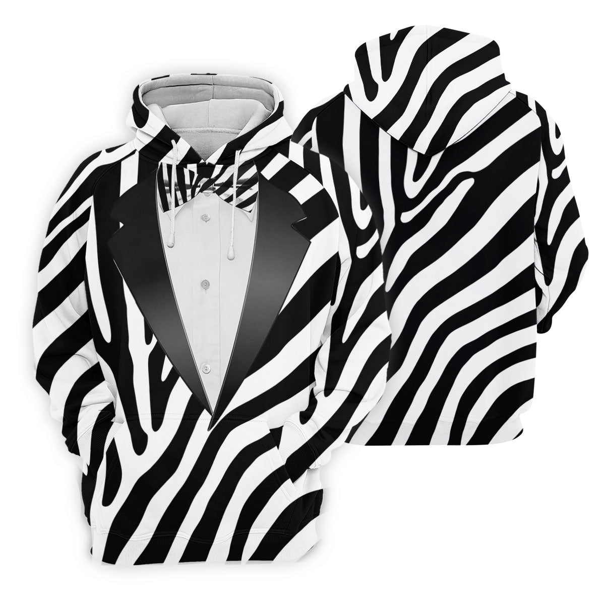 Zebra Pattern Funny Costume Hawaiian Golf Shirt, Polo Shirts For Men, Golf Shirts For Men