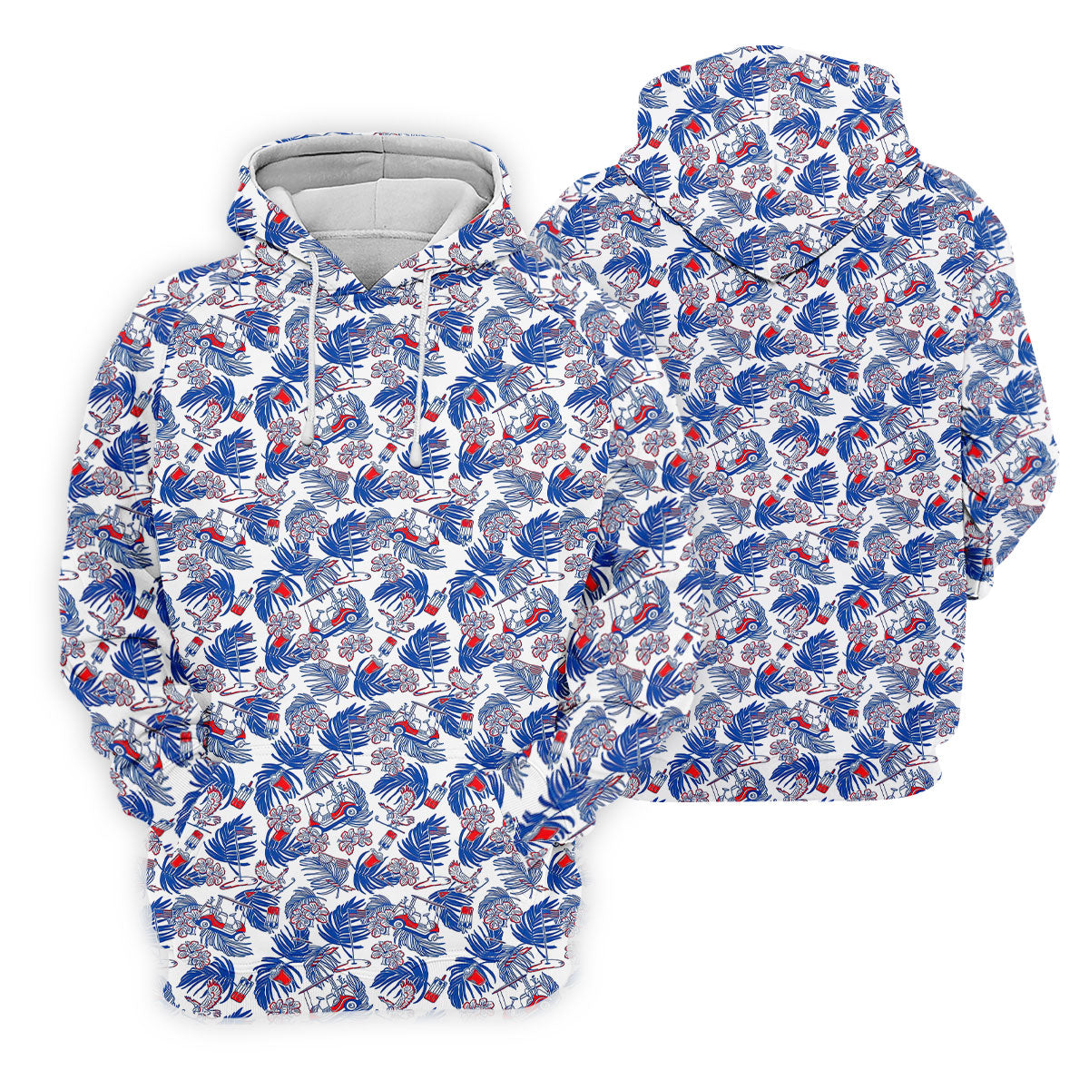 Par-Tee In The USA Red White Blue Tropical Golf Shirt, 250 Years Patriotic 4th Of July Golf Shirts For Men