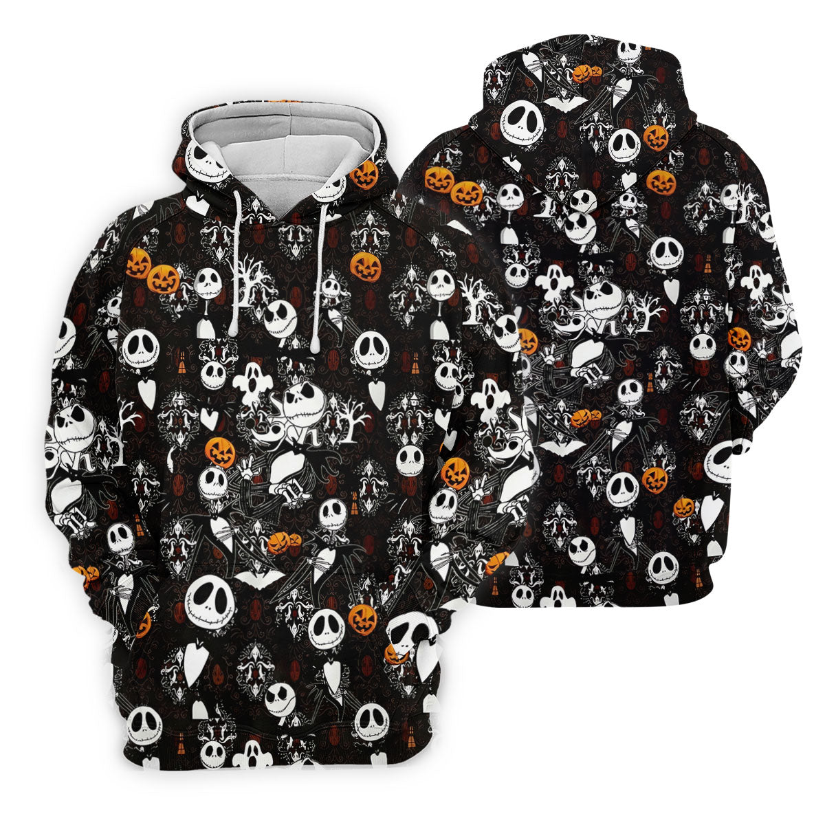 Halloween Pumpkin Skeleton Pattern Golf Polo Shirt, Hawaiian Golf Shirt, Mens Golf Apparel