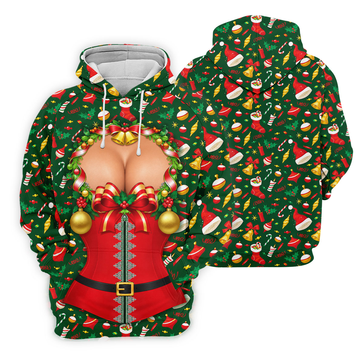 Festive Christmas Corset Bow Golf Polo Shirt, Christmas Golf Shirt, Women’s Golf Apparel