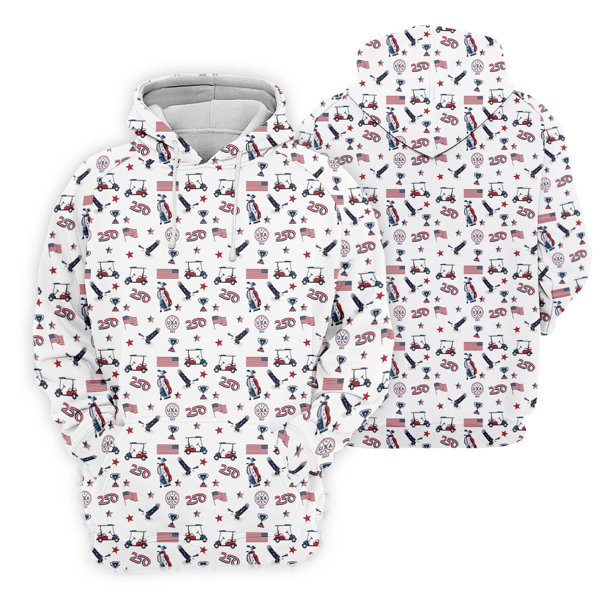 250 Years Golf Pattern Patriotic Golf Shirt, Ladies Golf Tops, 4th Of July Golf Shirt For Women