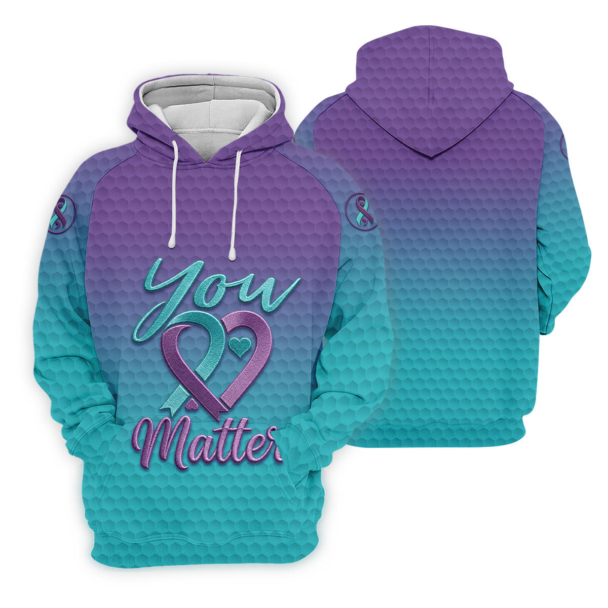 You Matter Suicide Prevention Ribbon Heart Golf Shirts For Women, Performance Golf Shirt