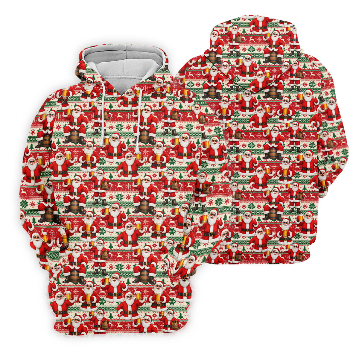 Funny Santa Beer Ugly Sweater Christmas Golf Shirt, Mens Golf Shirts, Polo Shirts For Men